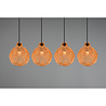HLW LED LED Pendant Lamp Wood - Trion Sparko 4-light Brown Pendant Lighting with E14 Fitting