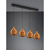 HLW LED LED Pendant Lamp Wood - Trion Sparko 4-light Brown Pendant Lighting with E14 Fitting
