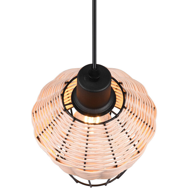 Ronde bruine LED hanglamp met E27 fitting en modern design, 40W vermogen