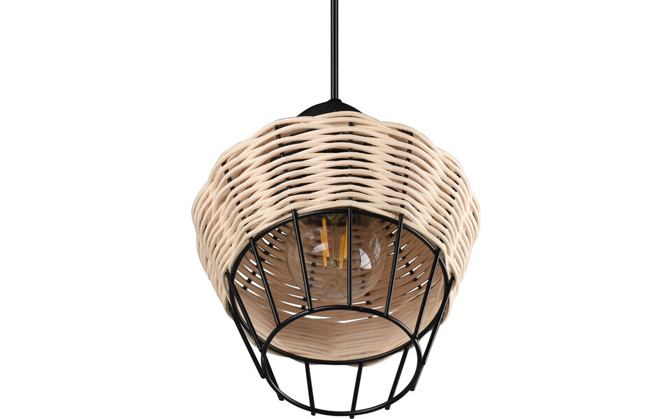 HLW LED LED Hanglamp Trion Bera - 1-lichts, E27 Fitting, Rond Bruin Aluminium