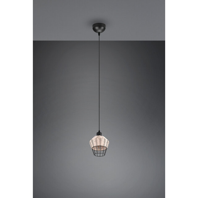 HLW LED LED Pendant Lamp Trion Bera - 1-light, E27 Fitting, Round Brown Aluminum