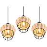 HLW LED LED Pendant Lamp Trion Bera - 3-light fixture, Brown Aluminum, E27 fitting