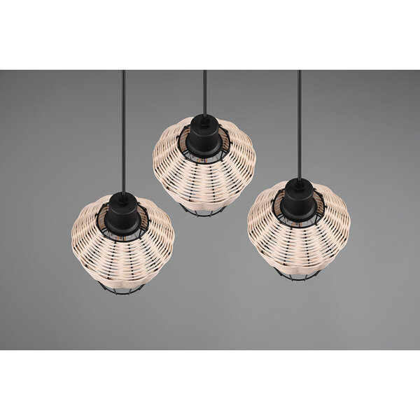 HLW LED LED Hanglamp Trion Bera - 3-lichts armatuur, Bruin Aluminium, E27 fitting HLW LED LED Hanglamp Trion Bera - 3-lichts armatuur, Bruin Aluminium, E27 fitting