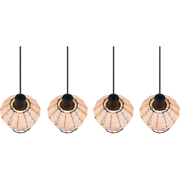 HLW LED LED Hanglamp Trion Bera - 4-lichts Rechthoek Bruin Aluminium met E27 Fitting HLW LED LED Hanglamp Trion Bera - 4-lichts Rechthoek Bruin Aluminium met E27 Fitting