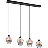 HLW LED LED Pendant Lamp Trion Bera - 4-light Rectangular Brown Aluminum with E27 Fitting
