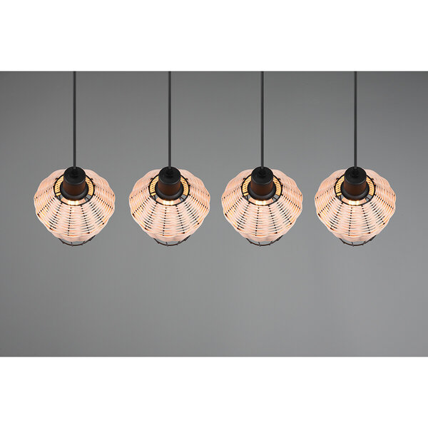 HLW LED LED Hanglamp Trion Bera - 4-lichts Rechthoek Bruin Aluminium met E27 Fitting HLW LED LED Hanglamp Trion Bera - 4-lichts Rechthoek Bruin Aluminium met E27 Fitting