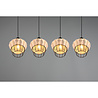 HLW LED LED Pendant Lamp Trion Bera - 4-light Rectangular Brown Aluminum with E27 Fitting