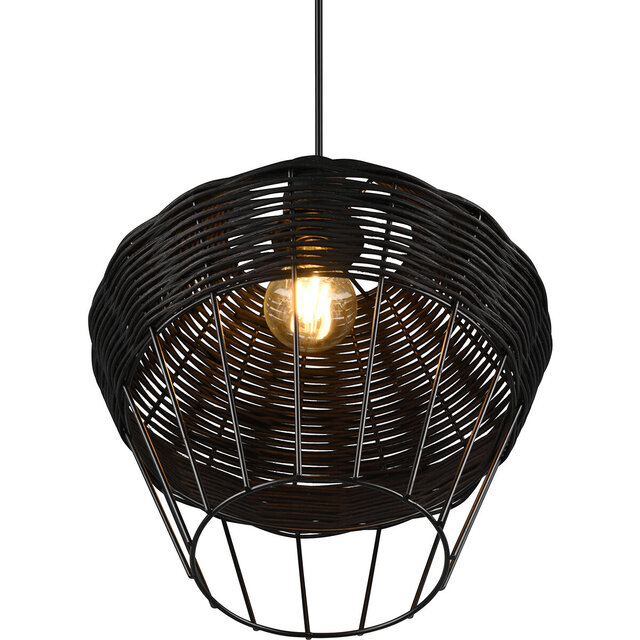 HLW LED LED Hanglamp Trion Bera XL - Zwarte LED Hanglamp met E27 fitting, verstelbaar en duurzaam