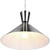 Ronde LED hanglamp in mat nikkel met 35 cm diameter en E27 fitting, modern design, 28W vermogen