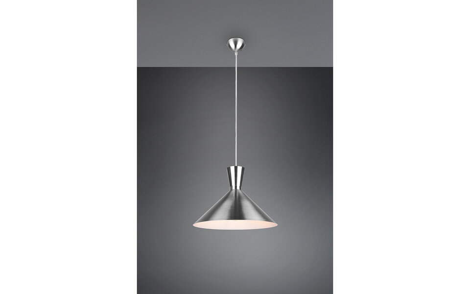 HLW LED LED Pendant Lamp Trion Ewomi - Round, Matte Nickel, Aluminum, E27 Socket, Ø35cm