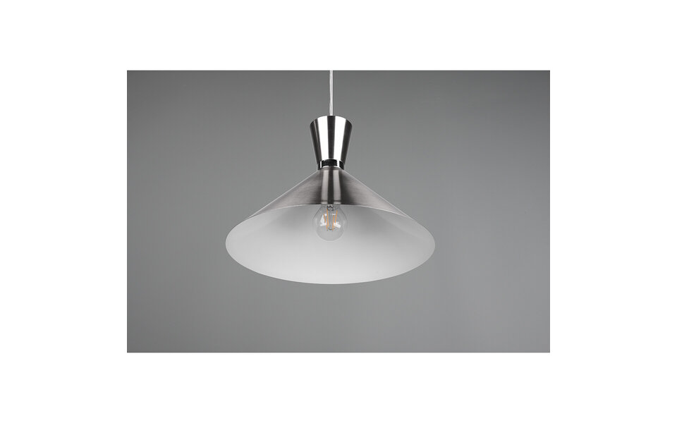 HLW LED LED Pendant Lamp Trion Ewomi - Round, Matte Nickel, Aluminum, E27 Socket, Ø35cm