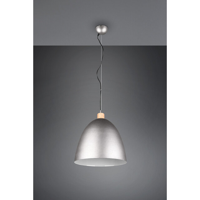 HLW LED LED Pendant Lamp Trion Jaguar - Matte Nickel Aluminum, E27 Fitting, Up to 60W LED