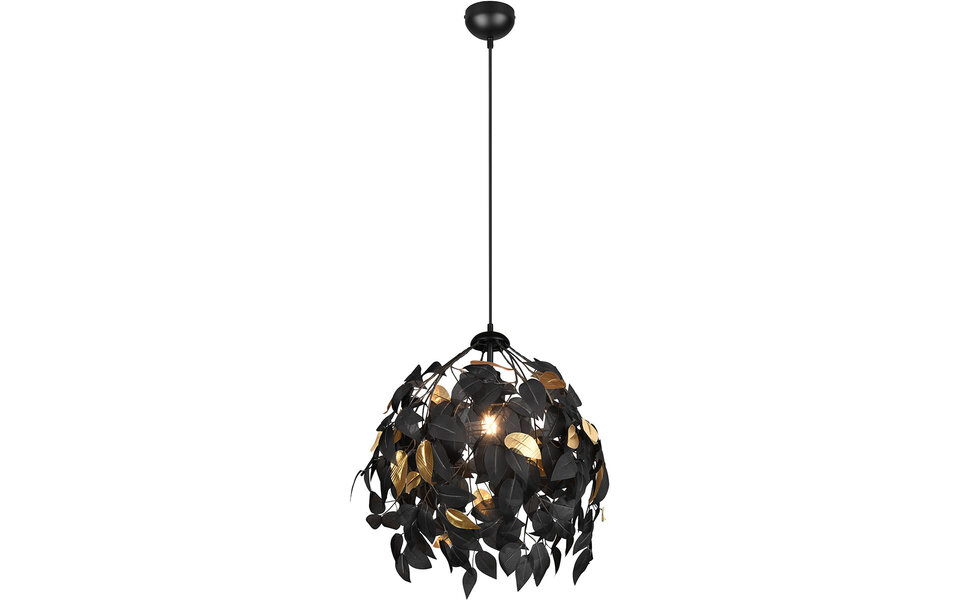 HLW LED LED Kroonluchter Trion Lovy - Zwarte LED Hanglamp met Gouden Accenten