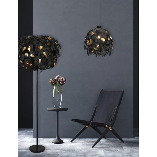 HLW LED LED Kroonluchter Trion Lovy - Zwarte LED Hanglamp met Gouden Accenten