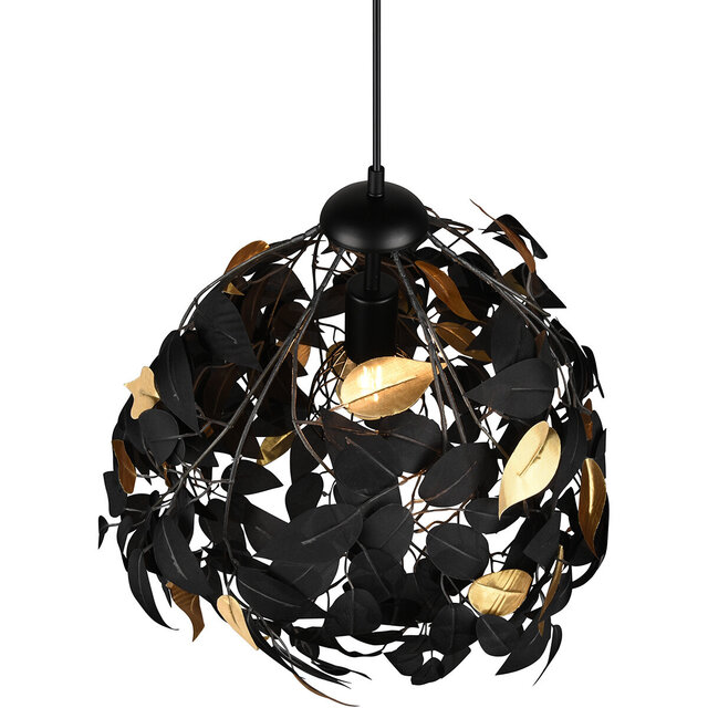 HLW LED LED Chandelier Trion Lovy - Black LED Pendant Lamp with Gold Accents