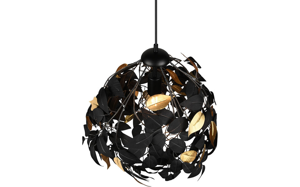 HLW LED LED Chandelier Trion Lovy - Black LED Pendant Lamp with Gold Accents