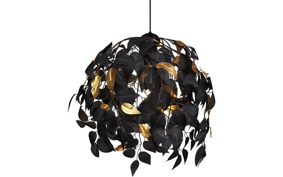 HLW LED LED Chandelier Trion Lovy - Black LED Pendant Lamp with Gold Accents
