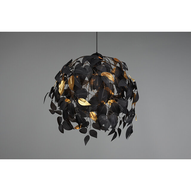 HLW LED LED Kroonluchter Trion Lovy - Zwarte LED Hanglamp met Gouden Accenten