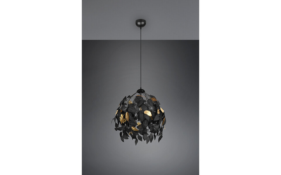 HLW LED LED Kroonluchter Trion Lovy - Zwarte LED Hanglamp met Gouden Accenten