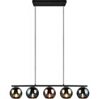 HLW LED Black LED Pendant Lamp with Glass - Trion Seldy 5-light LED Pendant Lamp with E14 Fitting
