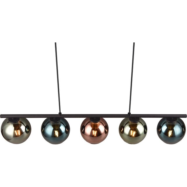 HLW LED Black LED Pendant Lamp with Glass - Trion Seldy 5-light LED Pendant Lamp with E14 Fitting