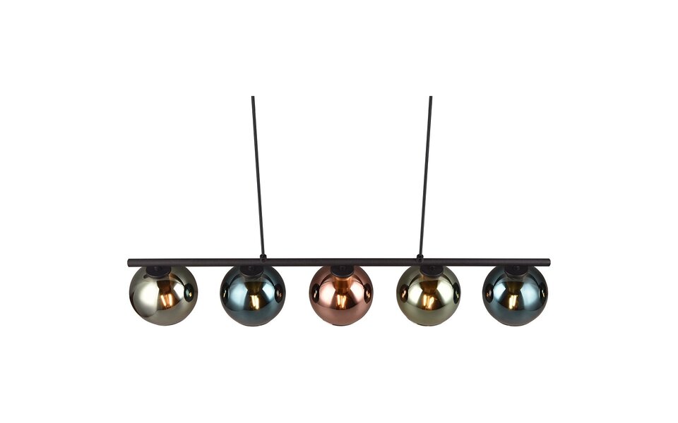 HLW LED Black LED Pendant Lamp with Glass - Trion Seldy 5-light LED Pendant Lamp with E14 Fitting