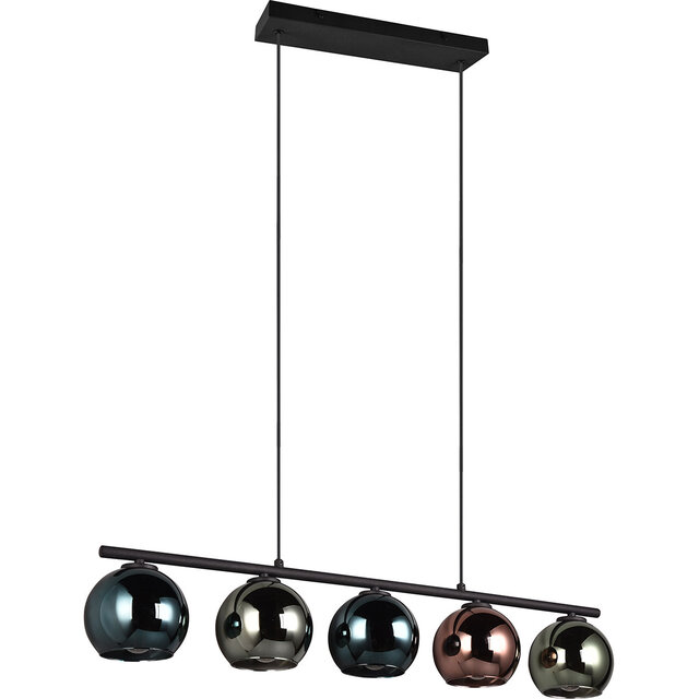HLW LED Black LED Pendant Lamp with Glass - Trion Seldy 5-light LED Pendant Lamp with E14 Fitting