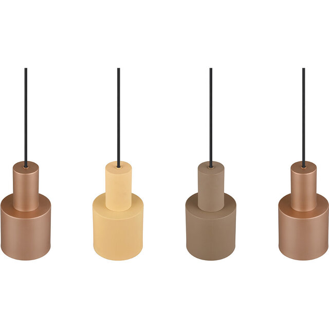 HLW LED Black LED Pendant Lamp Trion Agido - 4 lights with multicolor lampshade and E27 fitting