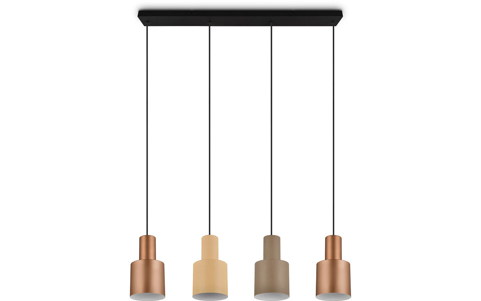 HLW LED Black LED Pendant Lamp Trion Agido - 4 lights with multicolor lampshade and E27 fitting