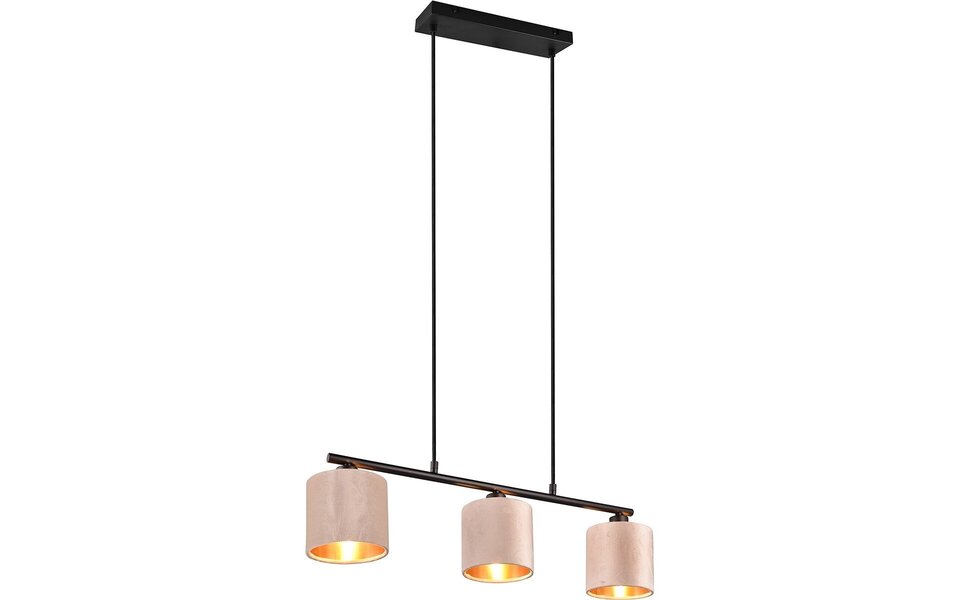 HLW LED LED Hanglamp Trion Julina - 3-lichts met E14 fitting en beige textiele kap HLW LED LED Hanglamp Trion Julina - 3-lichts met E14 fitting en beige textiele kap