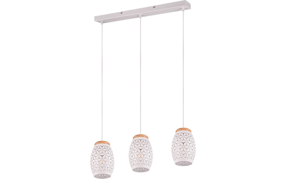 HLW LED Moderne Metalen LED Hanglamp Trion Dabi - Mat Wit, 3-lichts E27, Verstelbaar