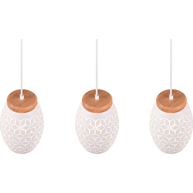 HLW LED Modern Metal LED Pendant Lamp Trion Dabi - Matte White, 3-light E27, Adjustable