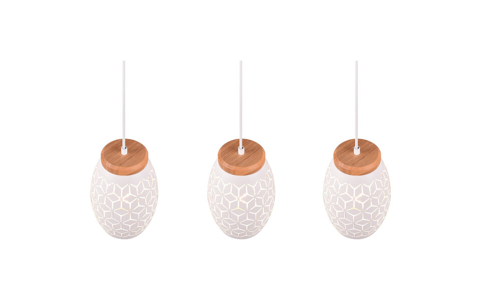 HLW LED Modern Metal LED Pendant Lamp Trion Dabi - Matte White, 3-light E27, Adjustable