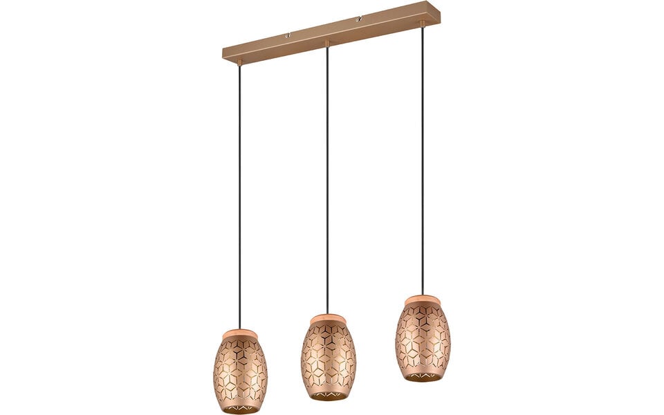 HLW LED LED Pendant Lamp Trion Dabi - Metal LED Lamp 3-light with E27 fitting, Coffee color