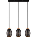 Metalen LED Hanglamp Trion Dabi - 3-lichts Zwarte & Gouden LED Lamp