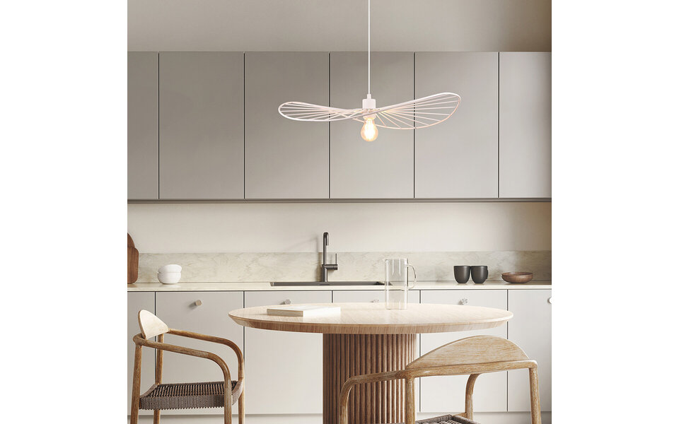 HLW LED Metal LED Pendant Lamp Trion Aupe - White LED Pendant Lamp with E27 Fitting, 1-light HLW LED Metal LED Pendant Lamp Trion Aupe - White LED Pendant Lamp with E27 Fitting, 1-light