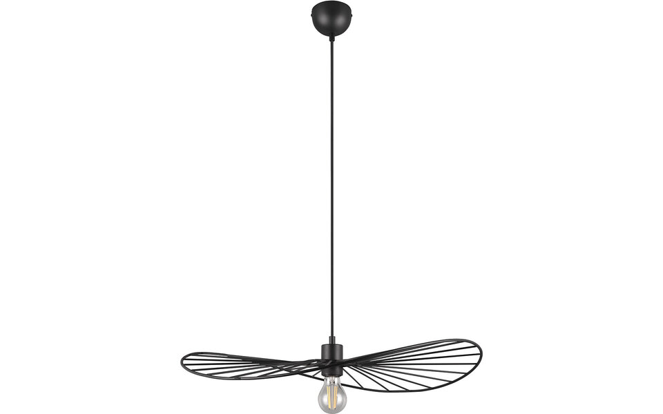 HLW LED Metal LED Pendant Lamp Trion Aupe - Matte Black, E27 Fitting, 1-light Round