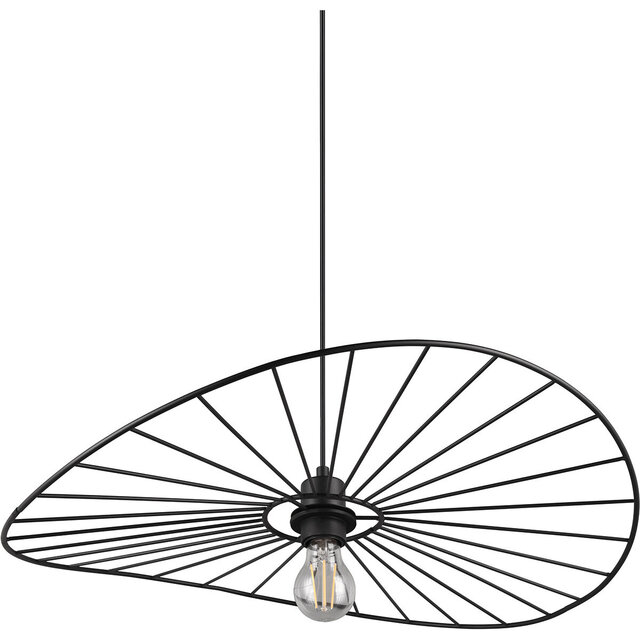 HLW LED Metal LED Pendant Lamp Trion Aupe - Matte Black, E27 Fitting, 1-light Round