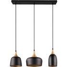HLW LED Metal LED Pendant Lamp Trion Zira - Black 3-light LED Lamp with E14 Fitting