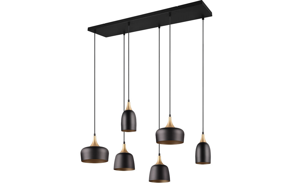 HLW LED Metal LED Pendant Lamp Trion Zira - Black 6-light LED lamp with E14 fitting HLW LED Metal LED Pendant Lamp Trion Zira - Black 6-light LED lamp with E14 fitting