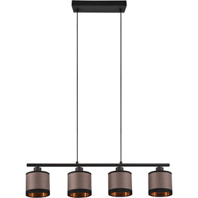LED Hanglamp Trion Vamos - Mat Zwart, Metalen 4-lichts Design LED Hanglamp Trion Vamos - Mat Zwart, Metalen 4-lichts Design