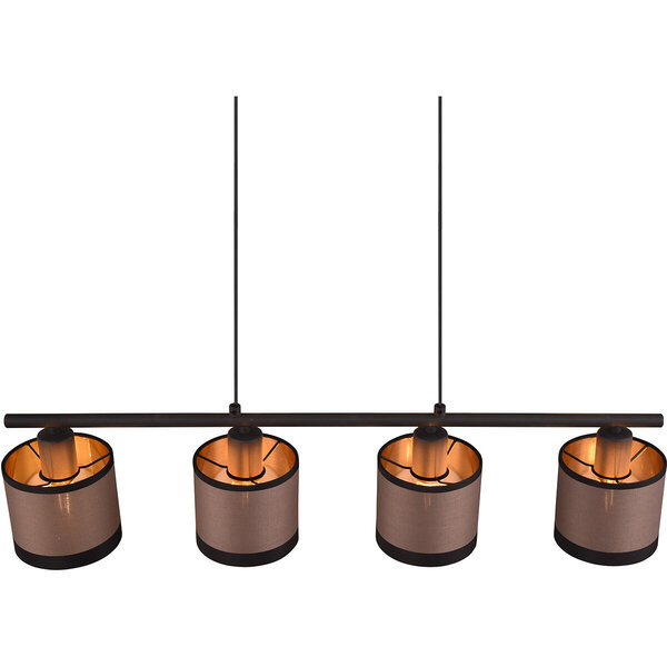 HLW LED Metalen LED Hanglamp Trion Vamos - Zwarte 4-lichts LED Hanglamp E14 HLW LED Metalen LED Hanglamp Trion Vamos - Zwarte 4-lichts LED Hanglamp E14