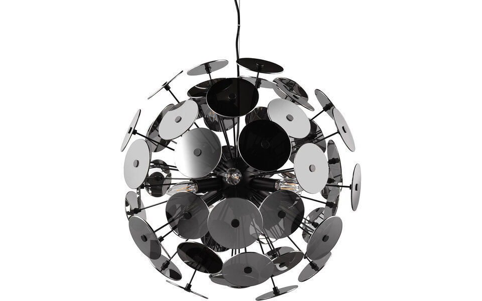 HLW LED Metal LED Pendant Lamp Trion Discon - Black LED Pendant Lamp, 6-light, Round, E14