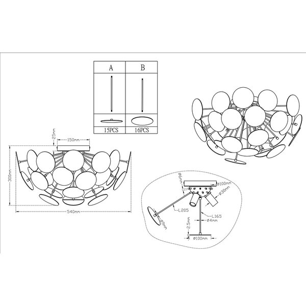HLW LED Metalen LED Hanglamp Trion Discon - Mat Zwart, Rond, 3-lichts E14 HLW LED Metalen LED Hanglamp Trion Discon - Mat Zwart, Rond, 3-lichts E14