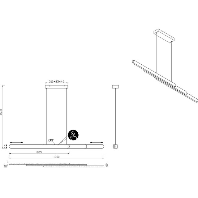 HLW LED LED Pendant Lamp Trion Clio 48W - Adjustable, Dimmable & Brushed Aluminum