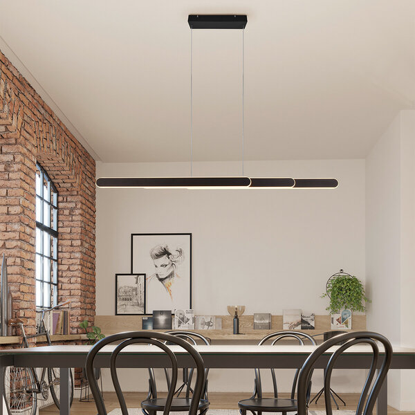 HLW LED Zwarte Metalen LED Hanglamp 48W - Trion Clio Rond & Aanpasbaar HLW LED Zwarte Metalen LED Hanglamp 48W - Trion Clio Rond & Aanpasbaar