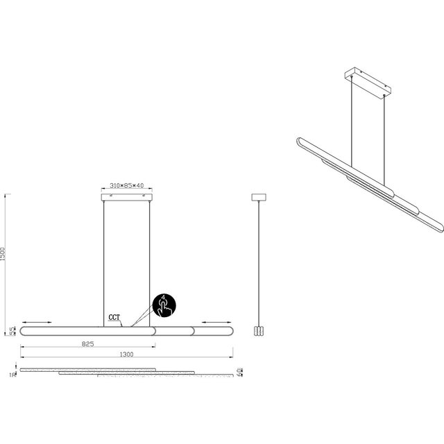 HLW LED Black Metal LED Pendant Lamp 48W - Trion Clio Round & Adjustable HLW LED Black Metal LED Pendant Lamp 48W - Trion Clio Round & Adjustable