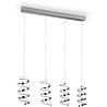 Moderne metalen hanglamp in chroom met 8W LED en neutraal wit licht