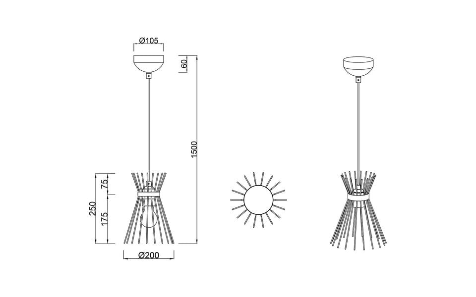 HLW LED Metalen LED Hanglamp Trion Drado - Zwarte & Gouden LED Hanglamp E27