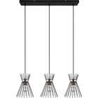 HLW LED Zwarte & Gouden LED Hanglamp Trion Drado - Metalen 3-lichts LED lamp met E27 fitting